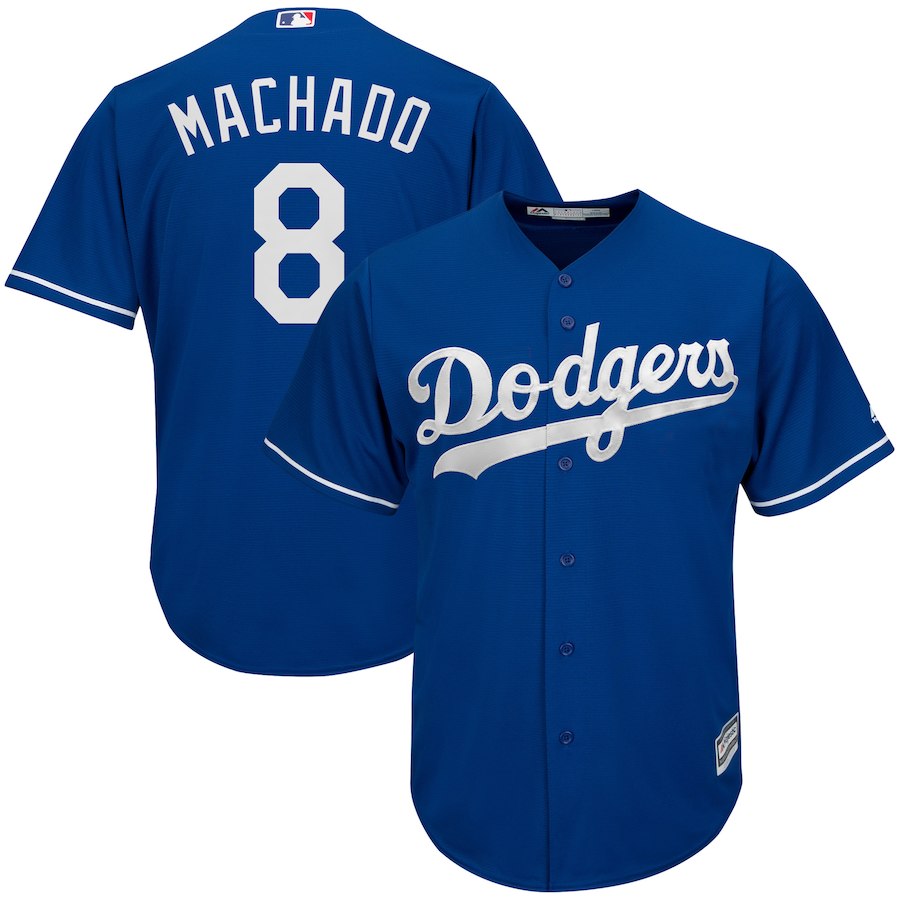 2018 Men Los Angeles Dodgers #8 Machado blue game jerseys->->MLB Jersey
